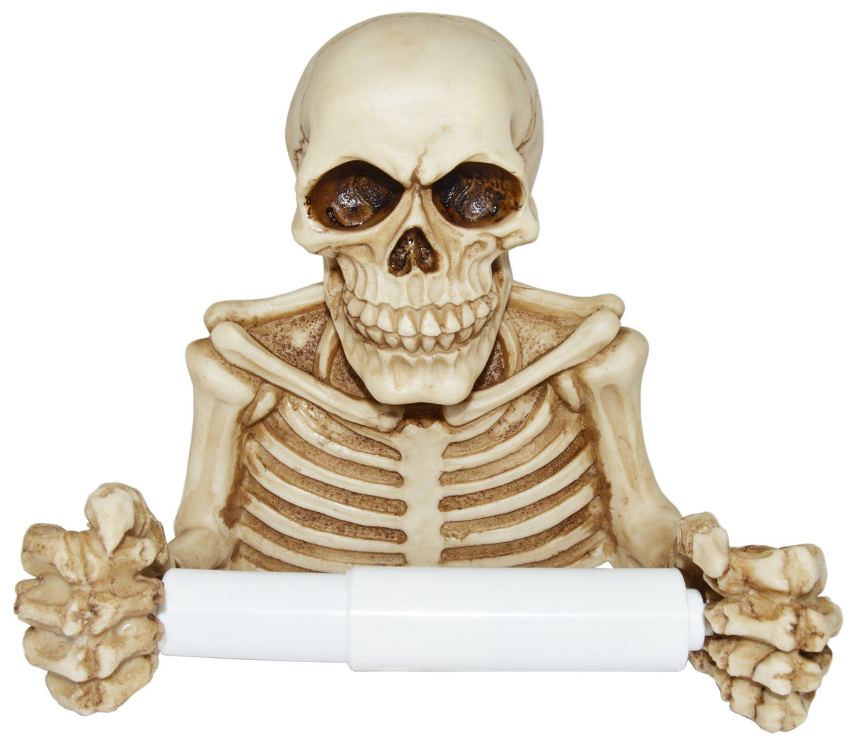 Skeleton Toilet Paper Holder with Keyhole Slot for Wall Mounting, Spooky Skull