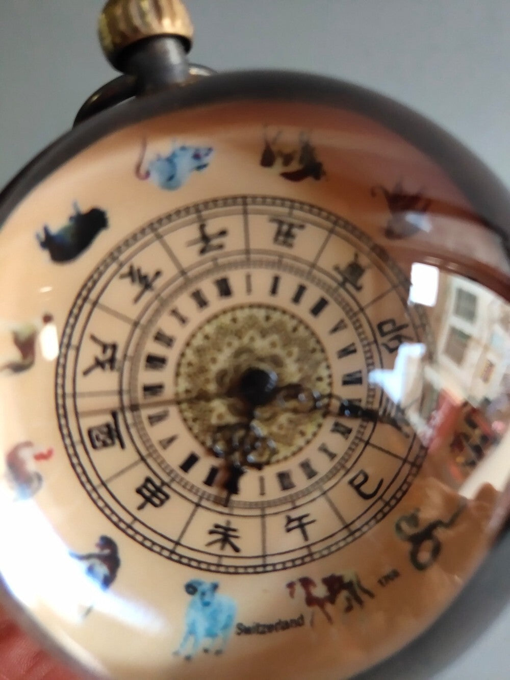 Old Chinese Copper Hand Paintting Zodiac Mechanical Watch