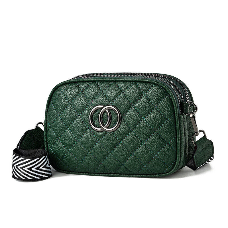 Fashion Shoulder Bag with Three Zippers Shoulder Strap Small Square Bag Women