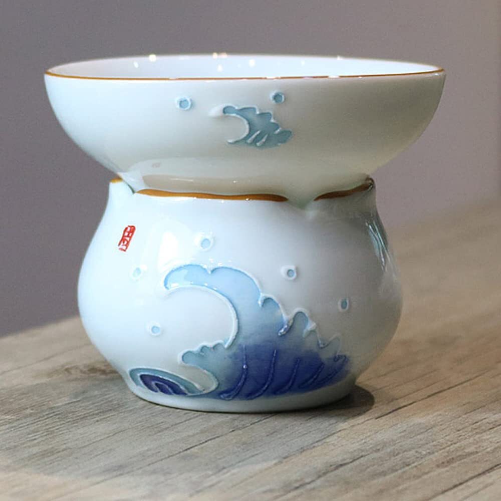 Painted Tea Leaking Tea Strainer Filter Household Ceramic Kung Fu Tea Set Tea
