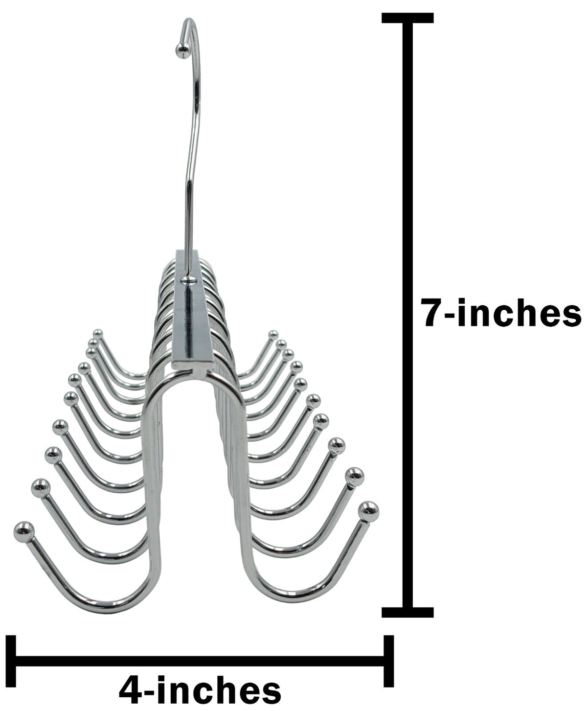 2 Pack 20-Hook Chrome Closet Hangers for Belts, Ties, Bras, Scarves