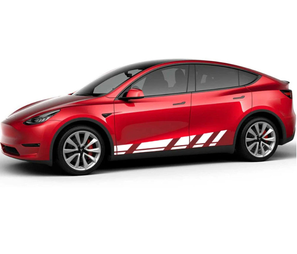 Custom Graphic Car Sticker For TESLA Model Y Side Skirt Stripe Racing Decals