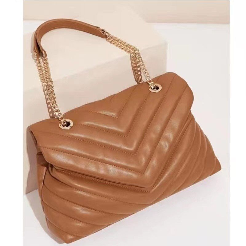 Large Bag Women Tote Metal Chain Fashion Purse Shoulder Crossbody Bags 28*9*17CM