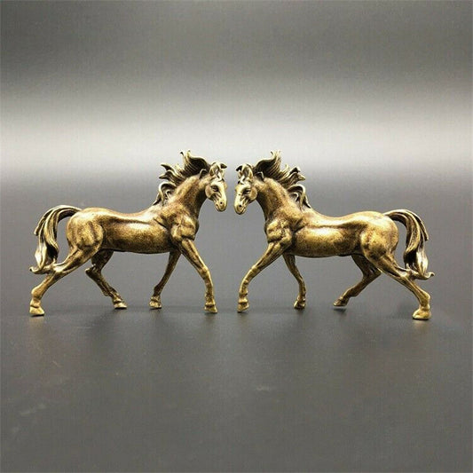 Solid Brass Horse Statue Ornament Collection Miniature Collectible Gift Decor