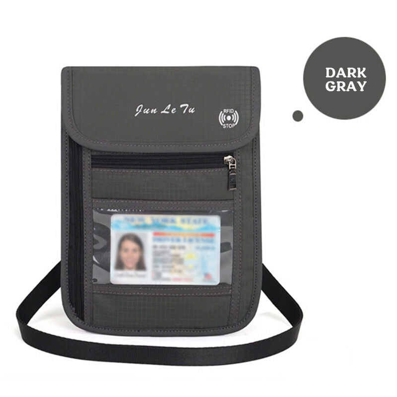 RFID Blocking Passport Holder Travel Wallet Bag Anti-theft Security Neck Pouch
