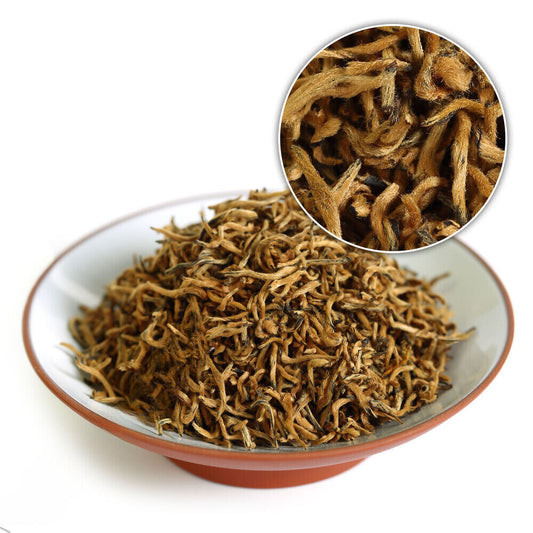 HELLOYOUNG 100g/3.52oz Supreme Wuyi Jinjunmei Eyebrow Black Tea Loose Golden Bud