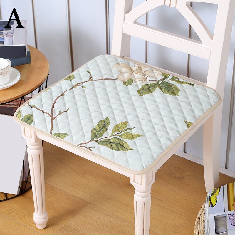 Seat Cushion Pads 45x45cm Polyester Square Sofa Car Pastoral Floral Non-Slip Mat