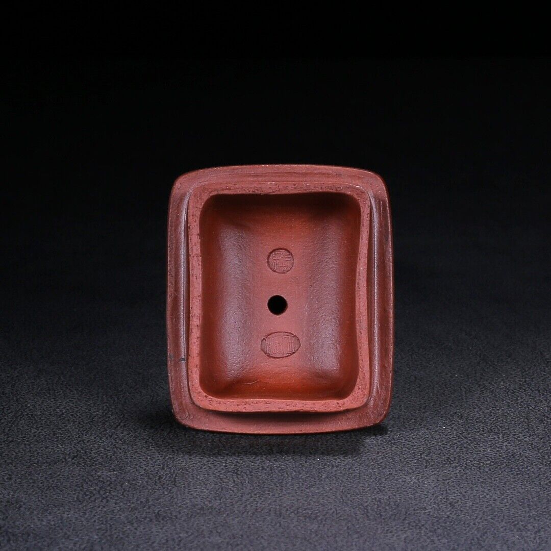Chinese Yixing Zisha Clay Handmade Exquisite Teapot (四方 底款:曼希陶艺)