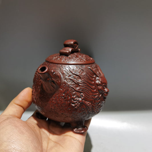 ChinaYixing Zisha Clay Handmade Exquisite Kung Fu Tea Set Teapot 品名:三足龙蛋壶 底款:徐如蕾