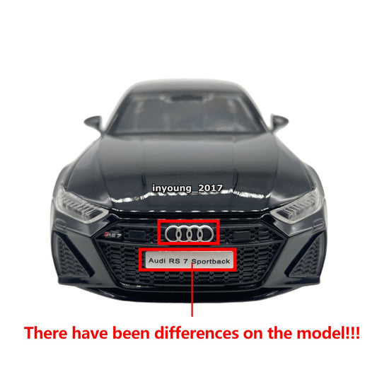 1/24 2024 Audi RS7 Sportback Model Car Metal Diecast Toy Cars Doors Open Silver