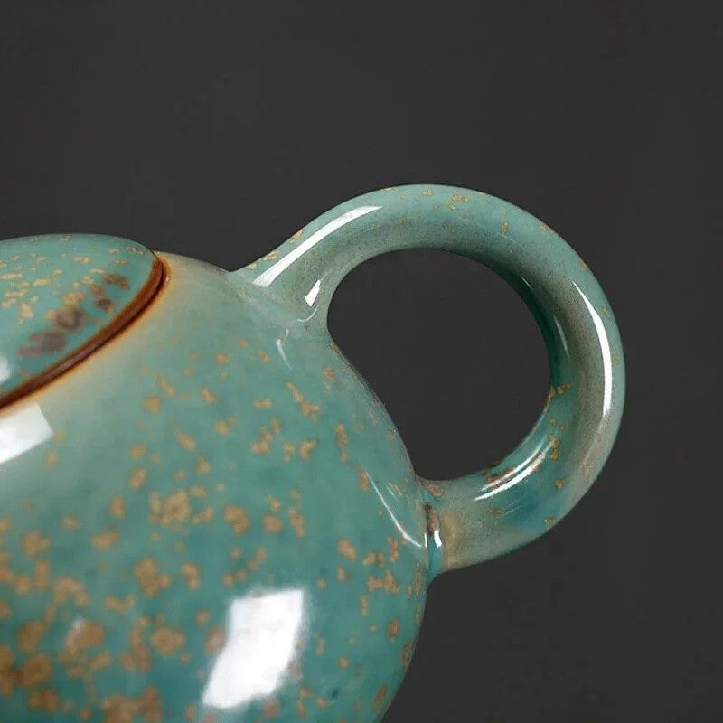 Green Ceramic Teapot Xishi Chinese Tea Pot 200ml Exquisite Classic Art Work