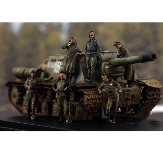1/72 Soviet Red Army Tank Crew 6pcs Soldier Berlin 1945 Finished Model No Tank