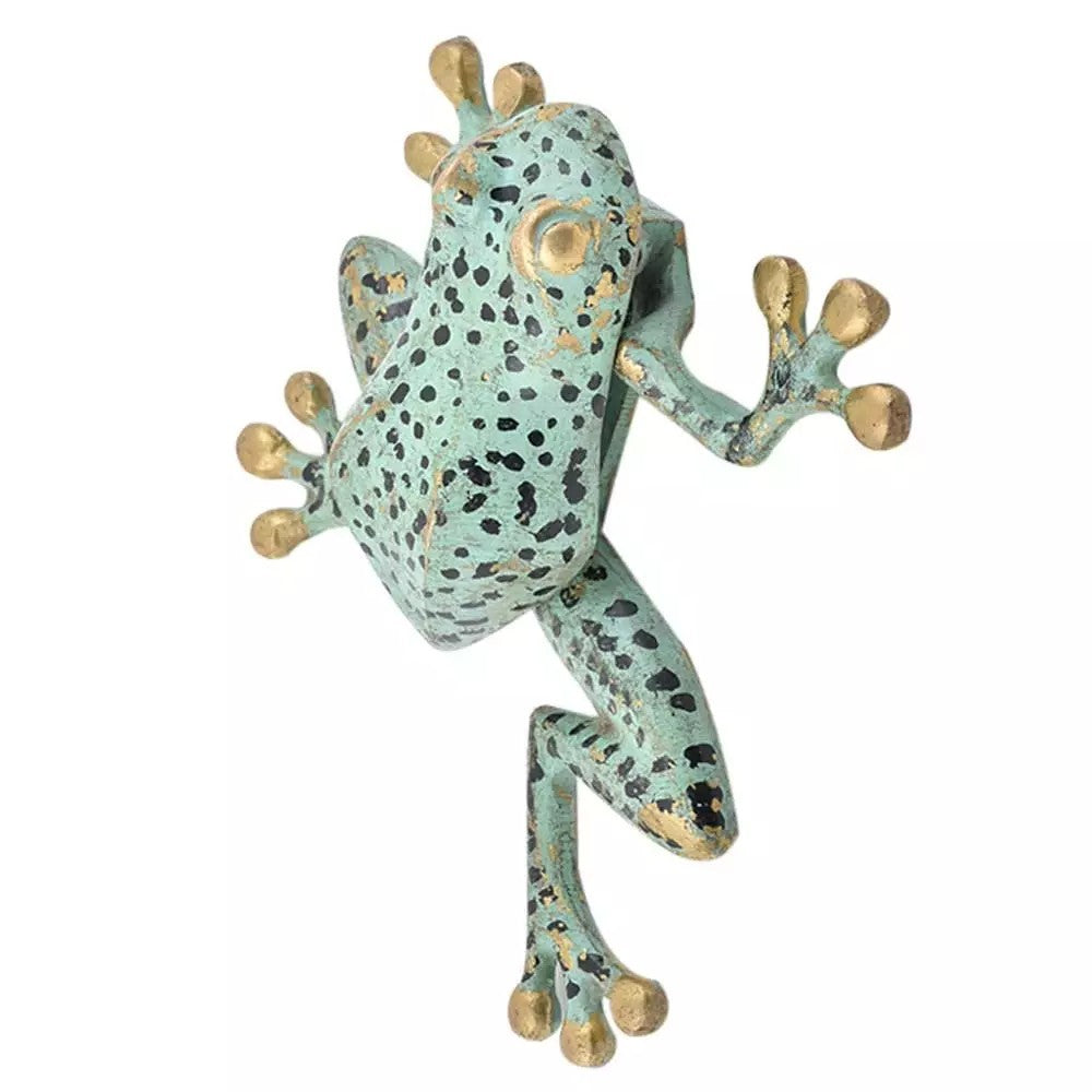 Antique Look Brass Green Frog Door knocker Door Bell