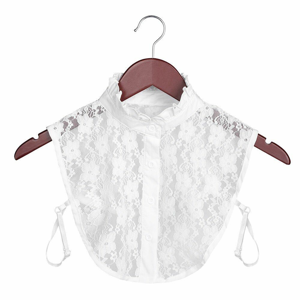 Shirt Collar Women Cotton Lace Fake Blouse Vintage Lapel Clothes Accessories Top