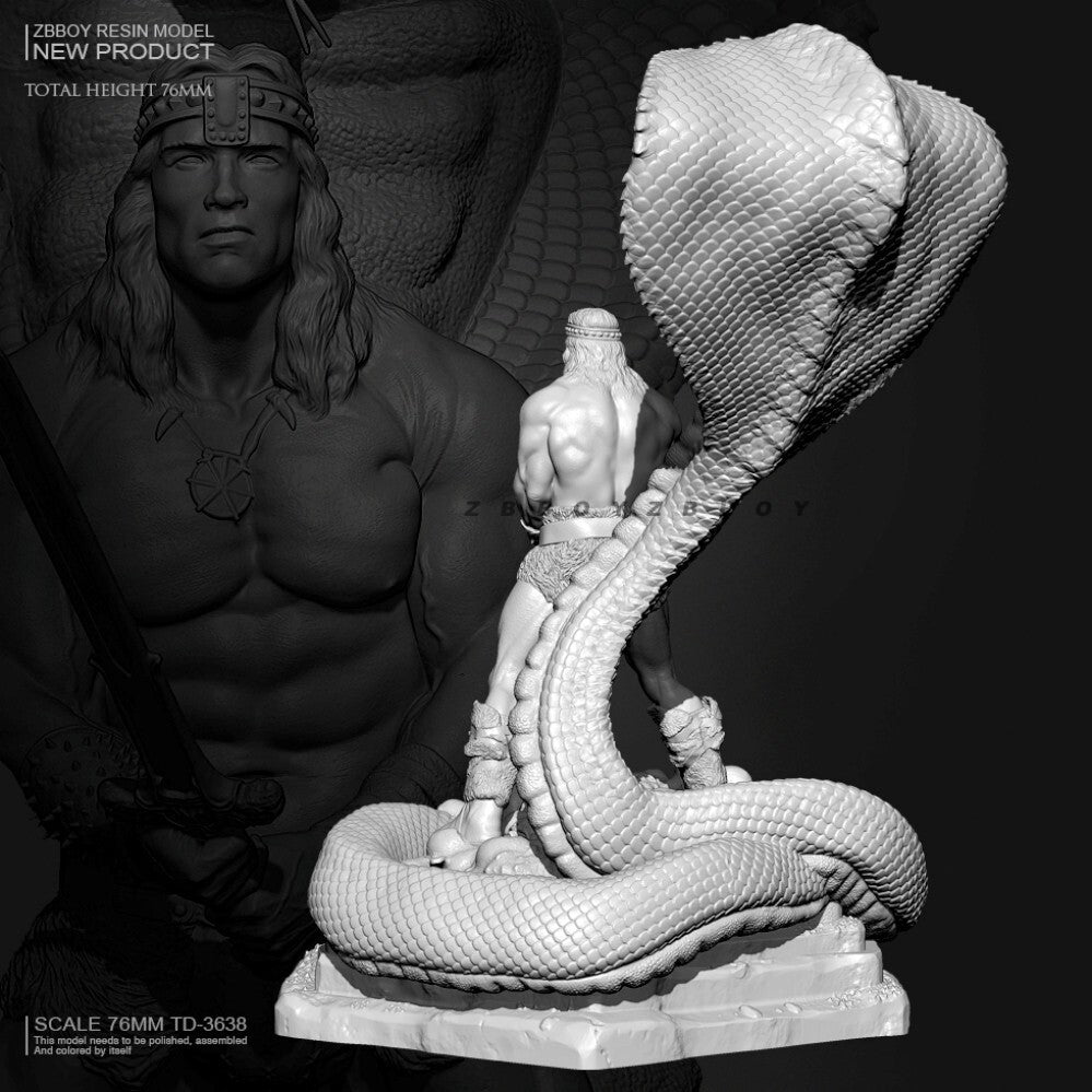 1/24 76mm Resin Figure Model Arnold the Warrior and Naja unassembled unpainted