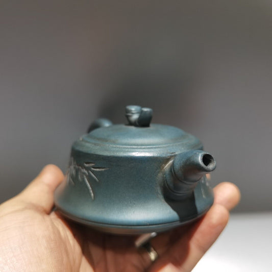 Vintage Chinese Yixing Purple Clay Teapot Zisha Ceramic Bamboo Teaware Collector