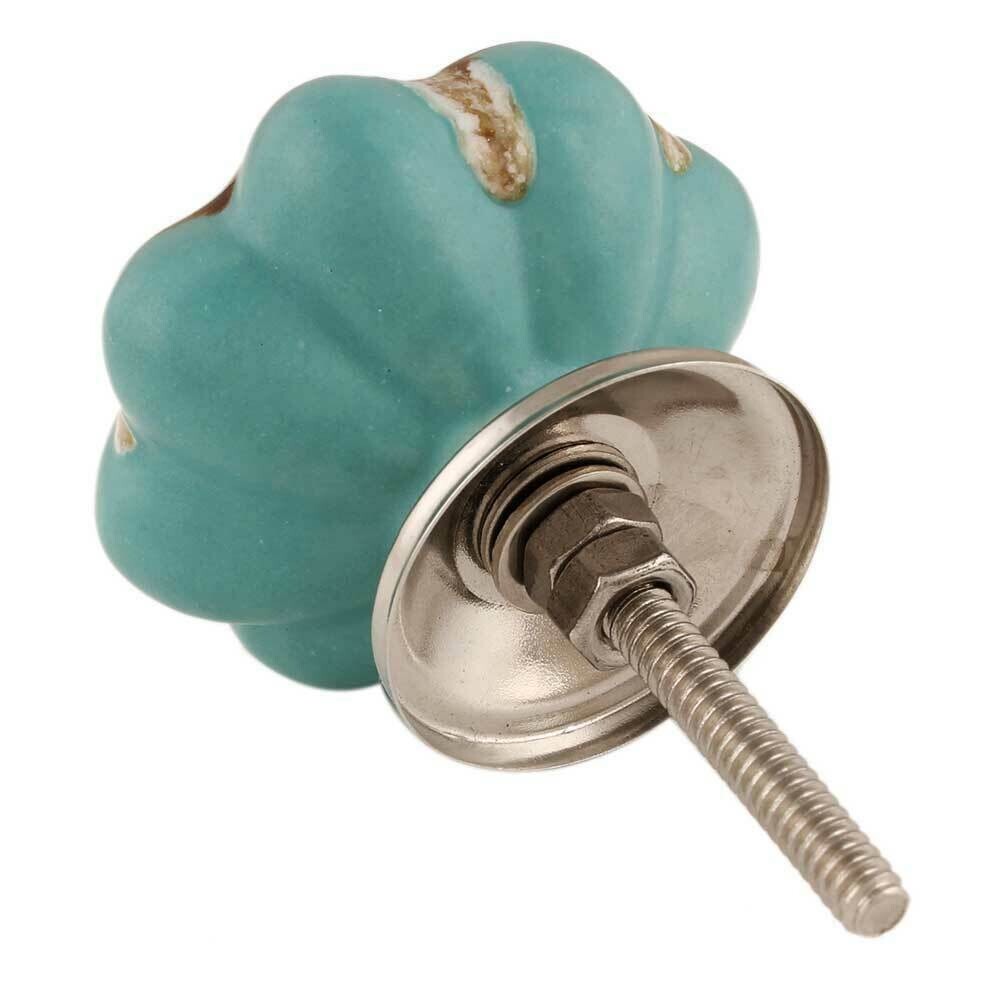 Pack of 10 Handmade Sea Green And Brown Ceramic Drawer Cabinet knobs