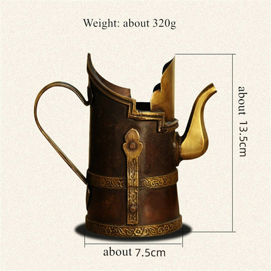 13.5cm Buddhism Copper Butter Pot Tibetan Copper Accessories Teapot Decoration