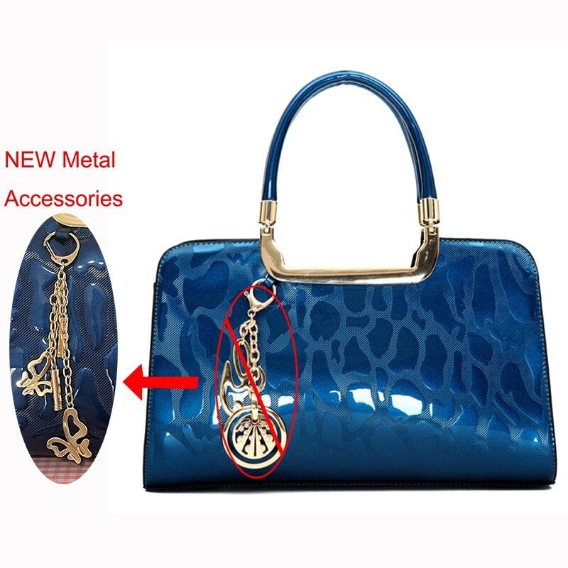 Leather Tote Bag Simple Stone Pattern Women's Handbag