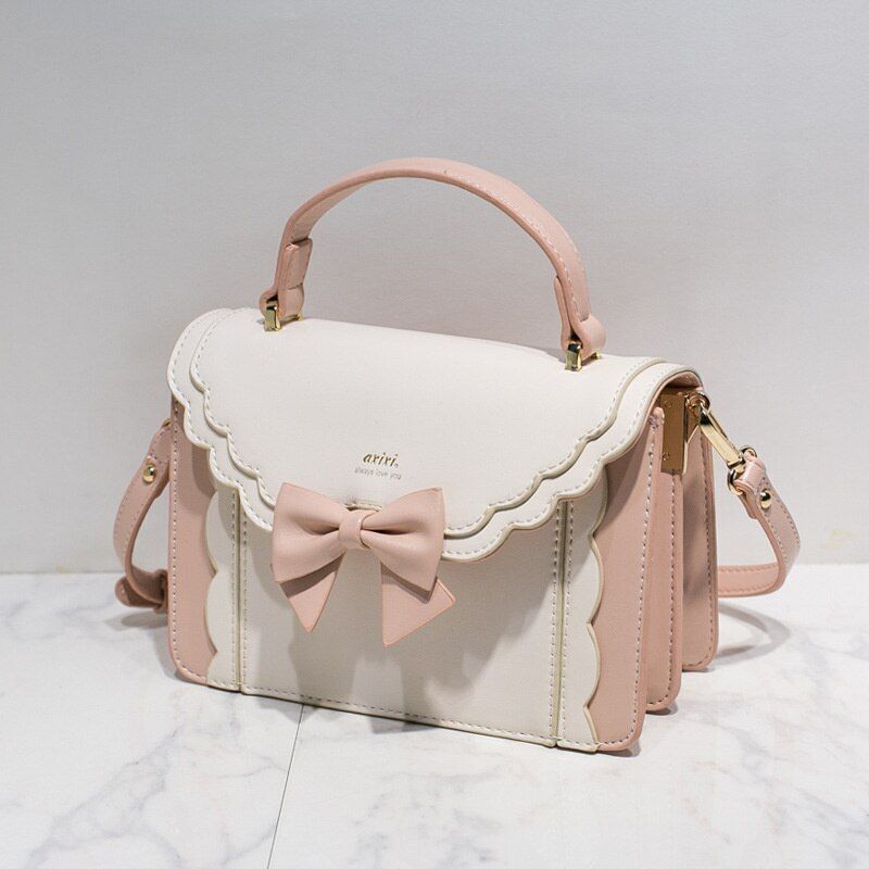 Cute Bow Shoulder Bag Handbag Synthetic Leather Crossbody Clutch Polyester Lace