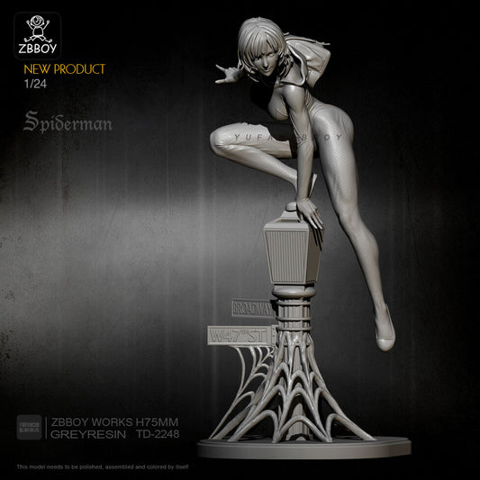 75mm resin figure model kit 1:24 Sexy Spider chivalrous woman TD-2248 garage kit