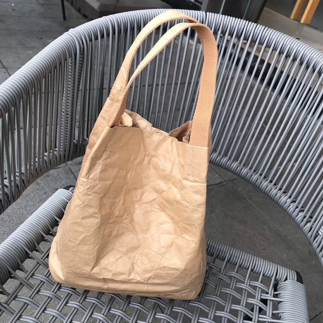 2023 Kraft Paper Women Shoulder Bags Paper Lady Handbags Crossbody Bag Female