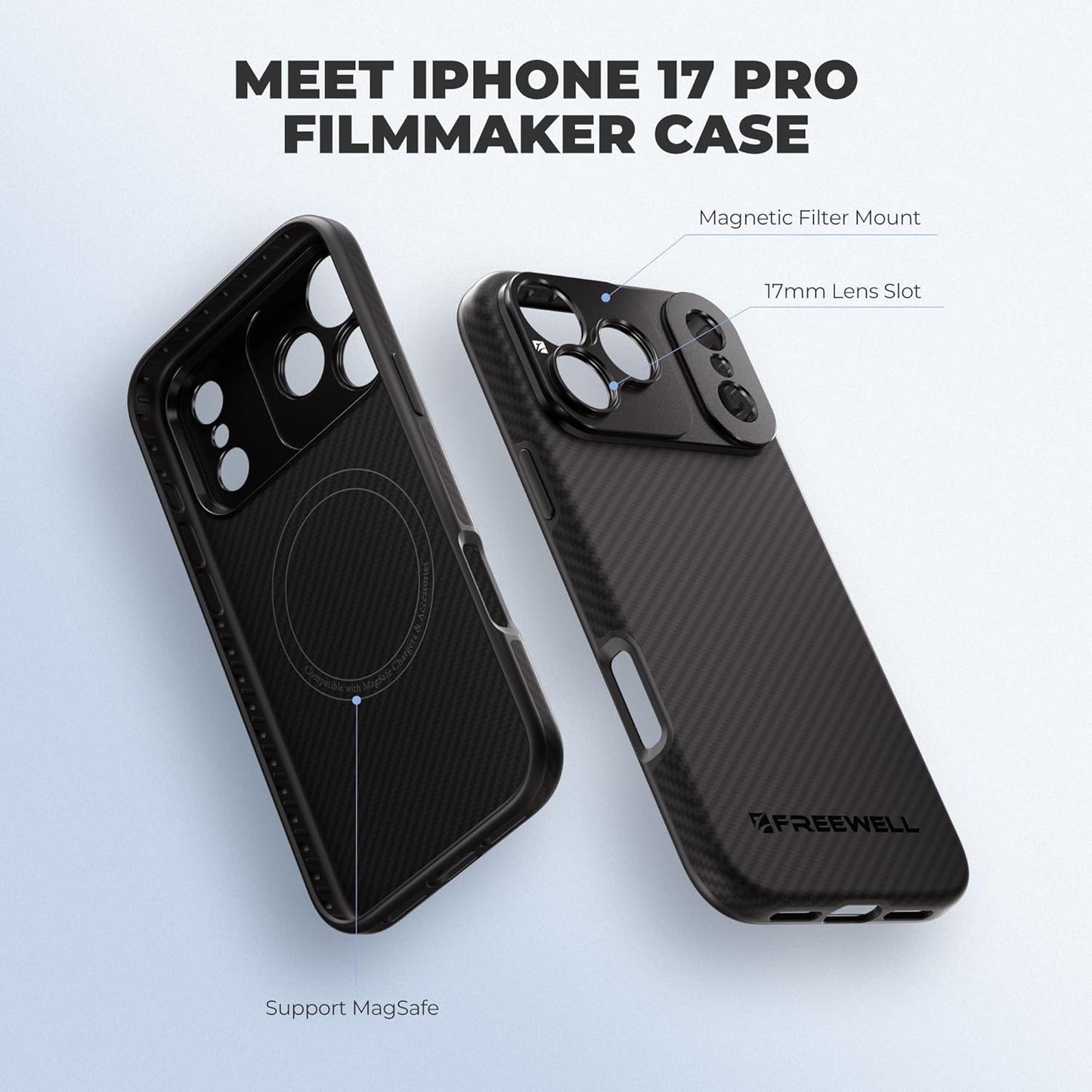Pro Filmmaker Case for Phone 17 Pro Max - Magnetic Filter & 17Mm Lens Mount Blac