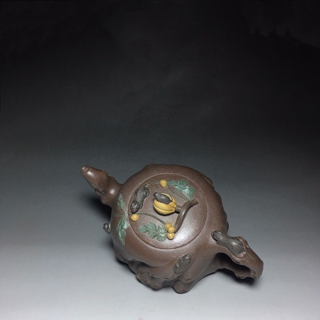 l-0Chinese Yixing Zisha Clay Handmade Exquisite Teapot (五谷丰登 底款:蒋蓉)