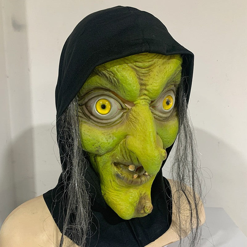 Halloween witch mask cosplay witch mask adult witch ghost party costume latex