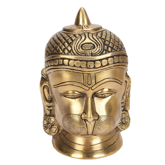 Brass Hanuman Ji Head Idol Bajrangbali Sankat Mochan Statue Figurine Decor