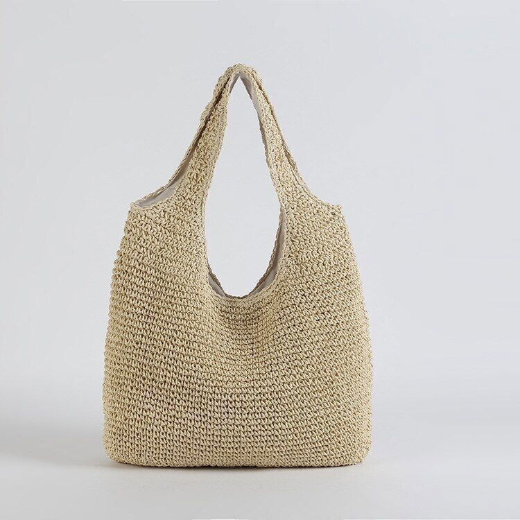 Straw Women Shoulder Bags Paper Woven Female Handbags Summer Beach Straw Bags