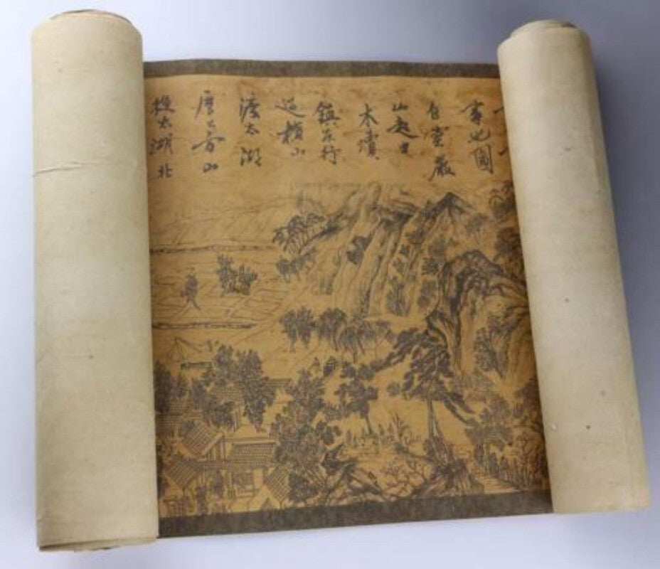 CHINESE COLLECTION OLD PAPER PAINTING LANDSCAPE SCROLL PAINTING