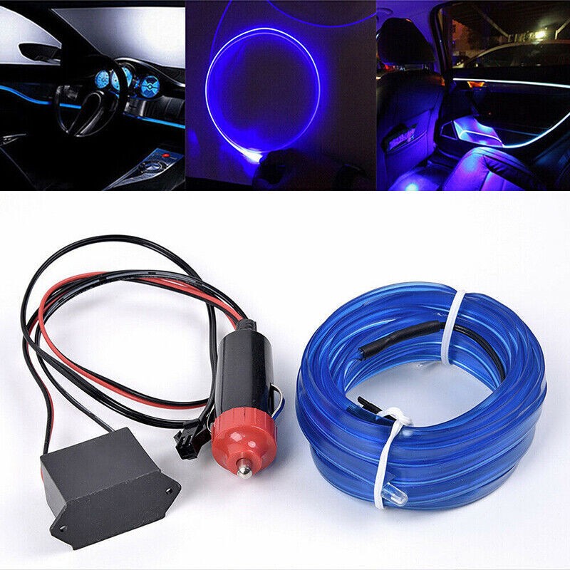 4M LED Car Interior Wire Neon String Strip Lights Atmosphere Glow Decor Lamp