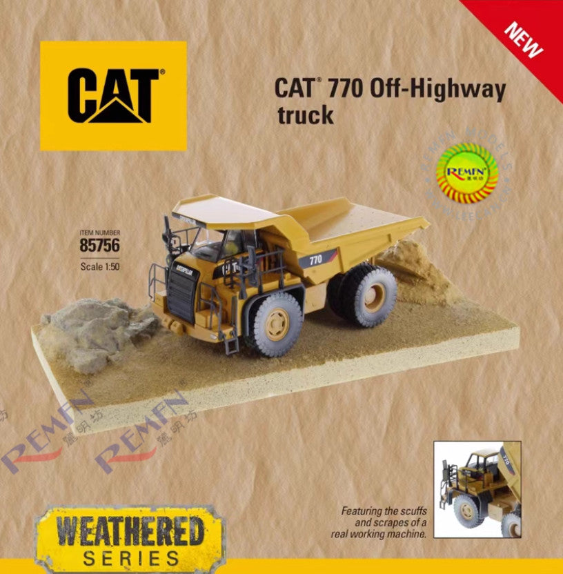 1:50 DM CAT770 Off-Highway Truck Mine Dump Truck Construct Machine Diecast Model
