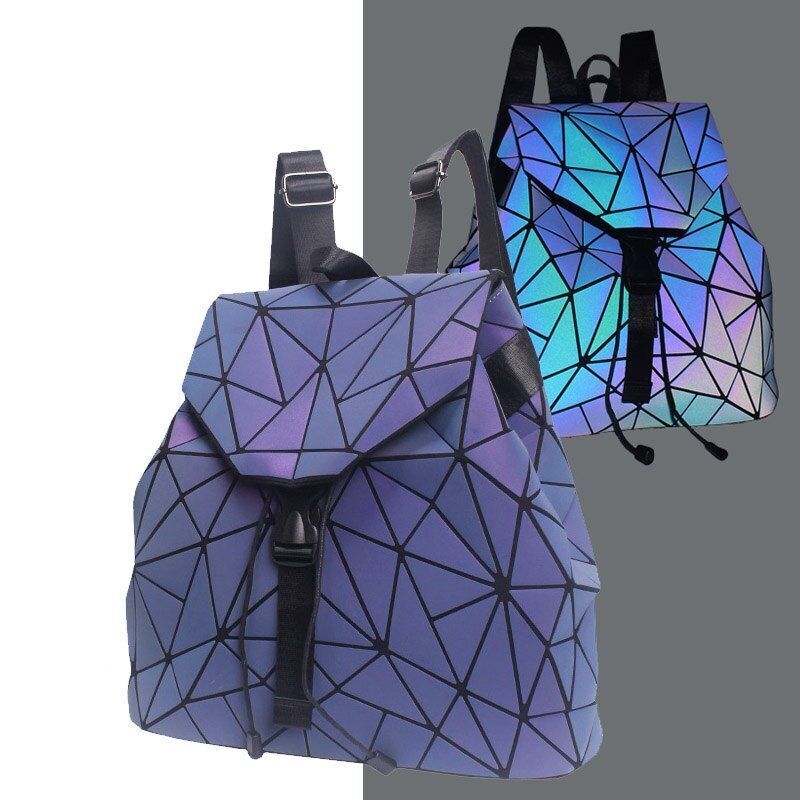 Backpack School Bag Geometric Rhombus Luminous Large Computer Bags Softback 1 PC