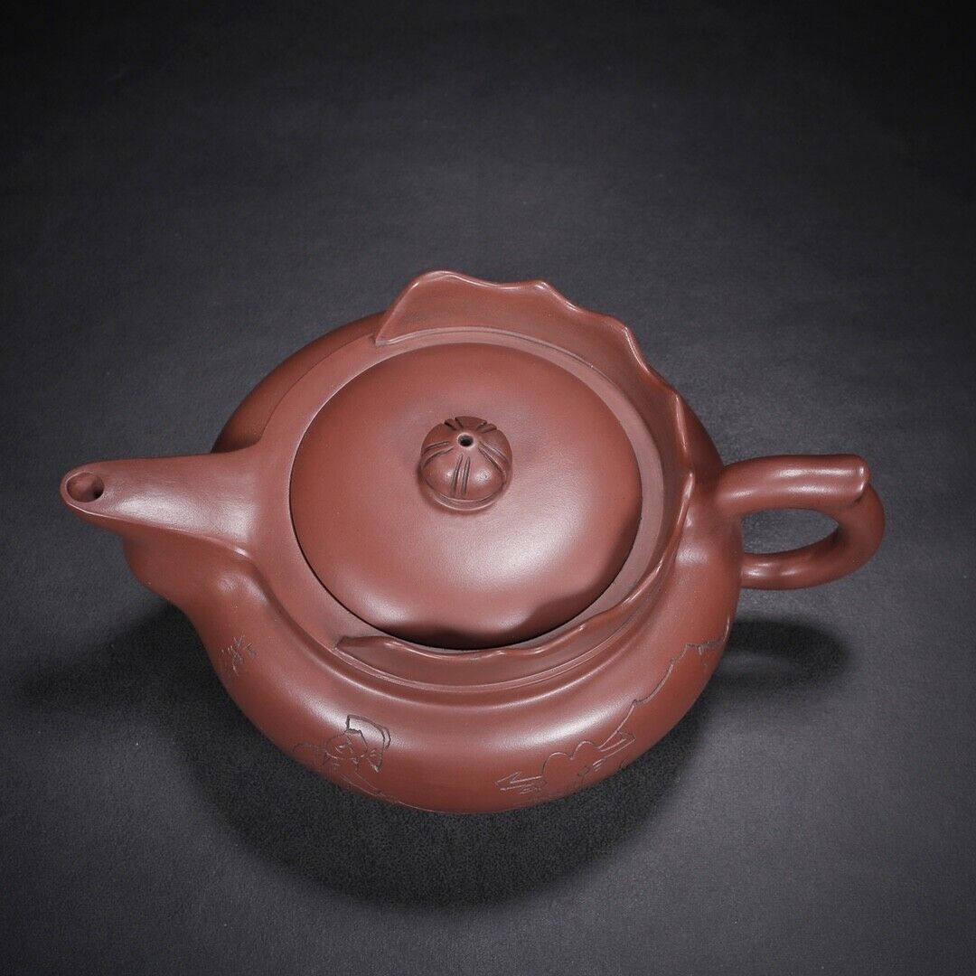Chinese Yixing Zisha Clay Handmade Exquisite Teapot(僧帽 底款:范曾,顾景舟)