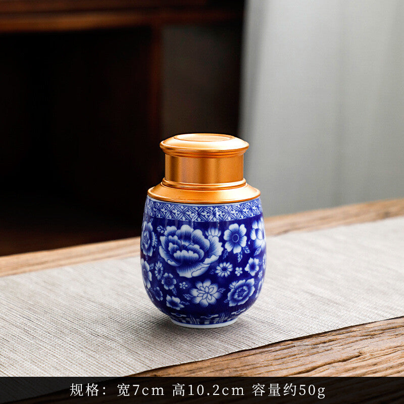 Ceramic Tea Caddy Travel Tea Canisters For Storage Tea Tea Box Storage Jars 250g