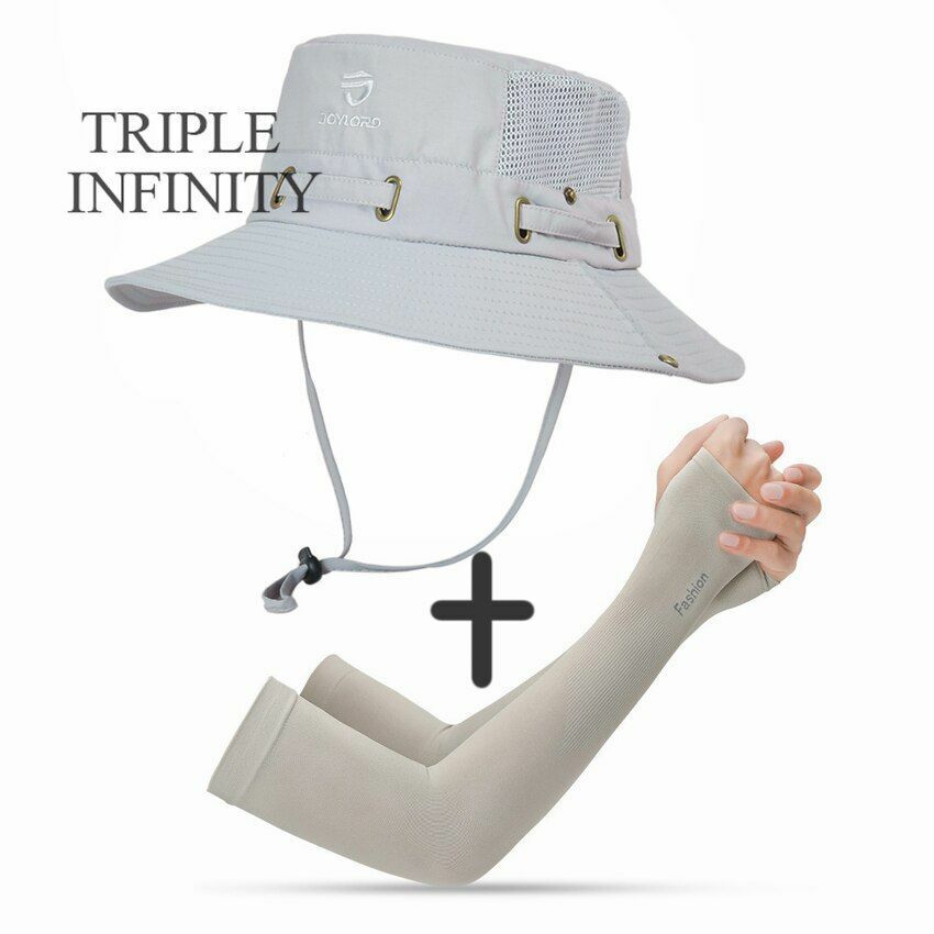 Summer Bucket Hat Mesh Breathable Outdoor Fishing Mountaineering Hiking Foldable