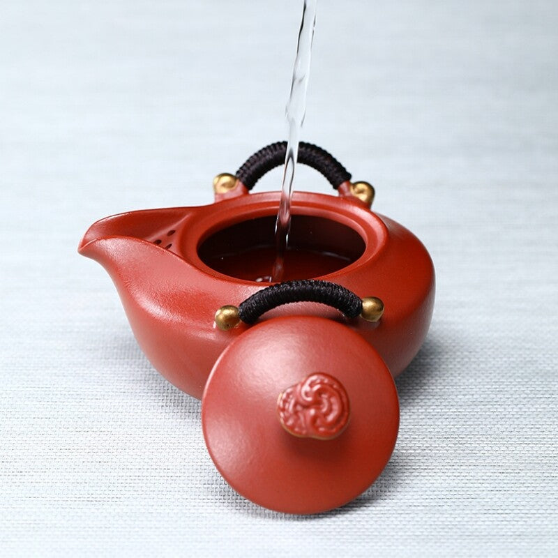 Authentic Yixing Zisha Dahongpao Clay Tea Pot With Infuser Holes Lid 220ml New