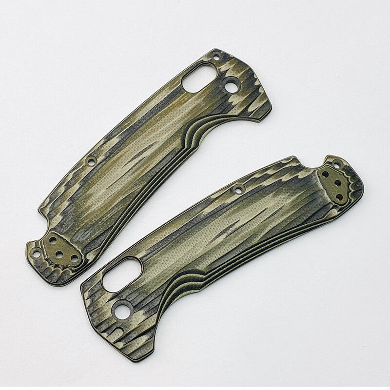 1 Pair G10 BK-GN Snake Pattern Handle Scales for Benchmade North Fork 15031