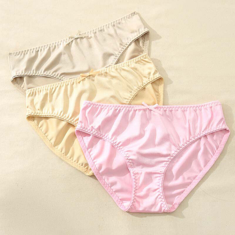 3 Pack Lot Womens Panties Briefs Solid Girl Ladies Lingeries Soft Underwear
