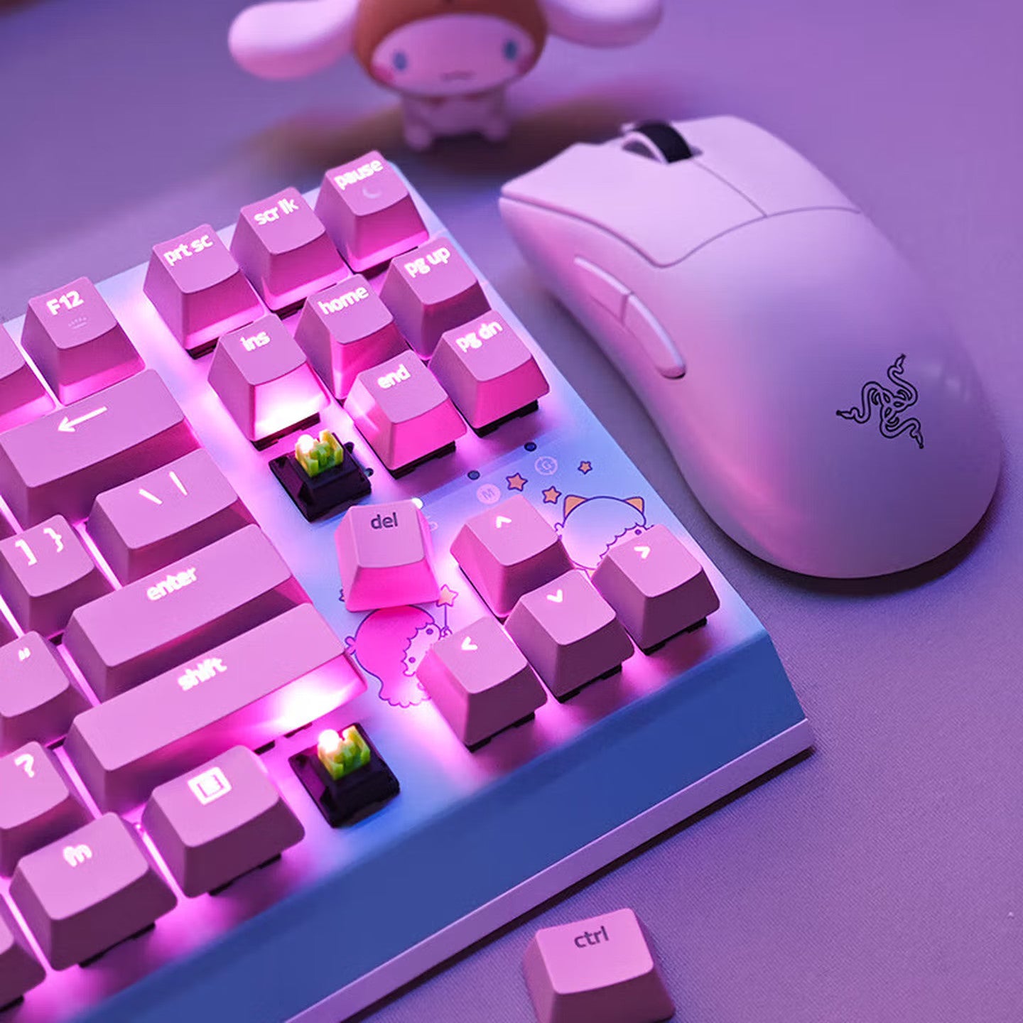 Razer x Sanrio Hello Kitty Blackwidow TKL Mechanical + Mouse Combo