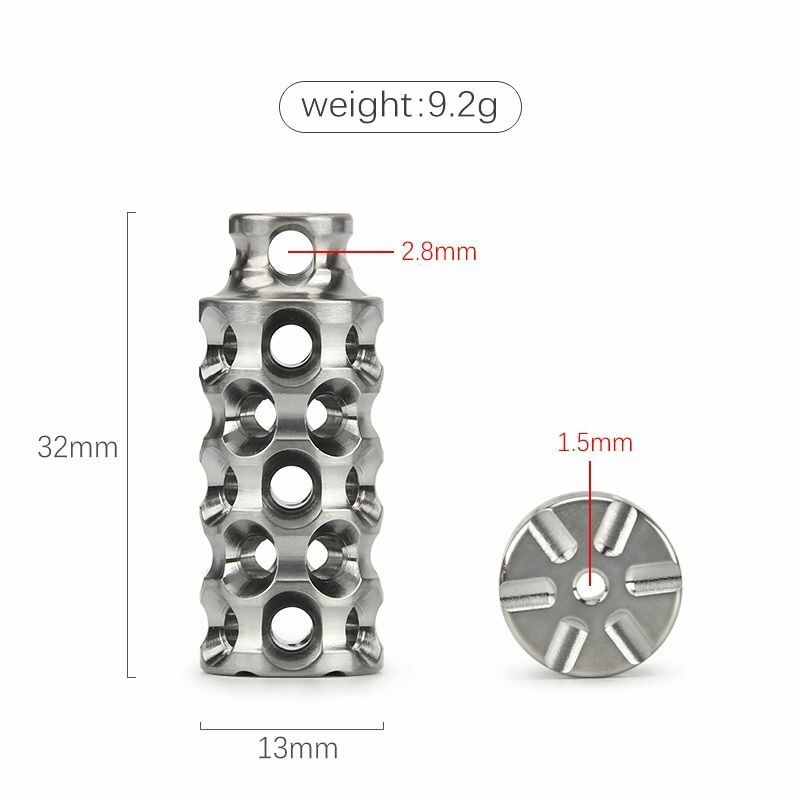 1PCS Hollow Titanium Alloy Beads Umbrella Rope DIY Pendant Paracord Accessories