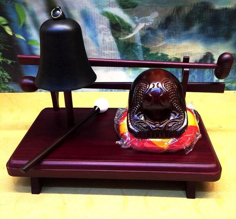 Wooden Fish Muyu Bell Rack Buddhist Monk Mokugyo Stage Props Temple Tool