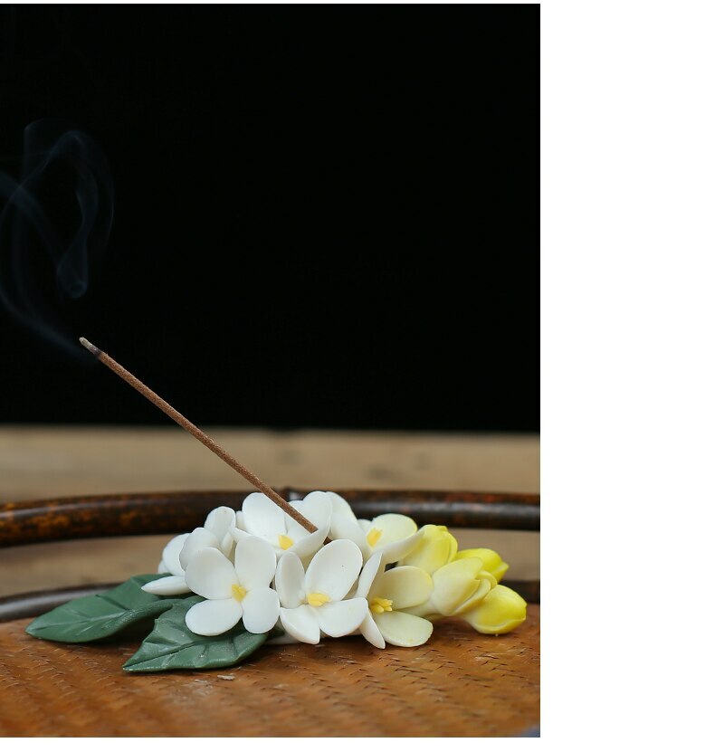 9.2cm Chinese Osmanthus Ceramic Censer Tea Pet Zen Incense Burner Home Decor