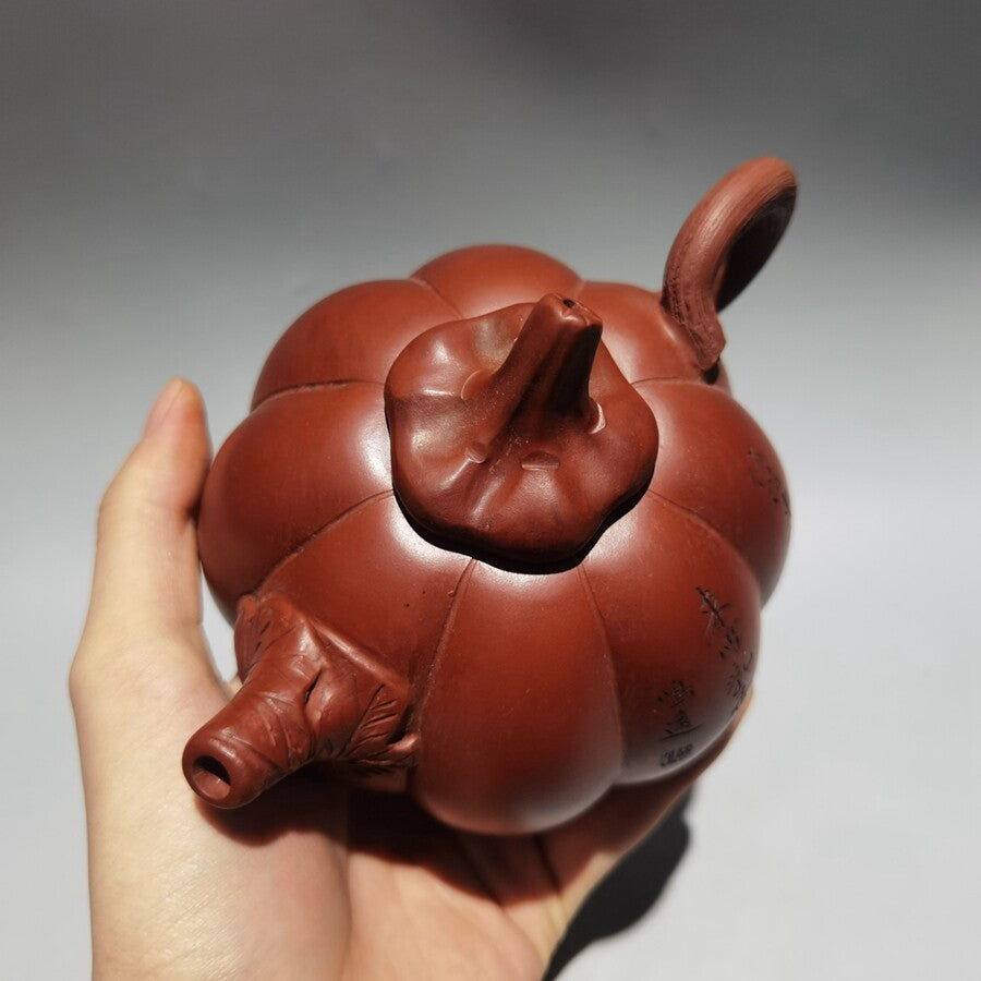 Chinese Old Yixing Clay Teapot Pumpkin Pots Purple Sand Teapot 400cc