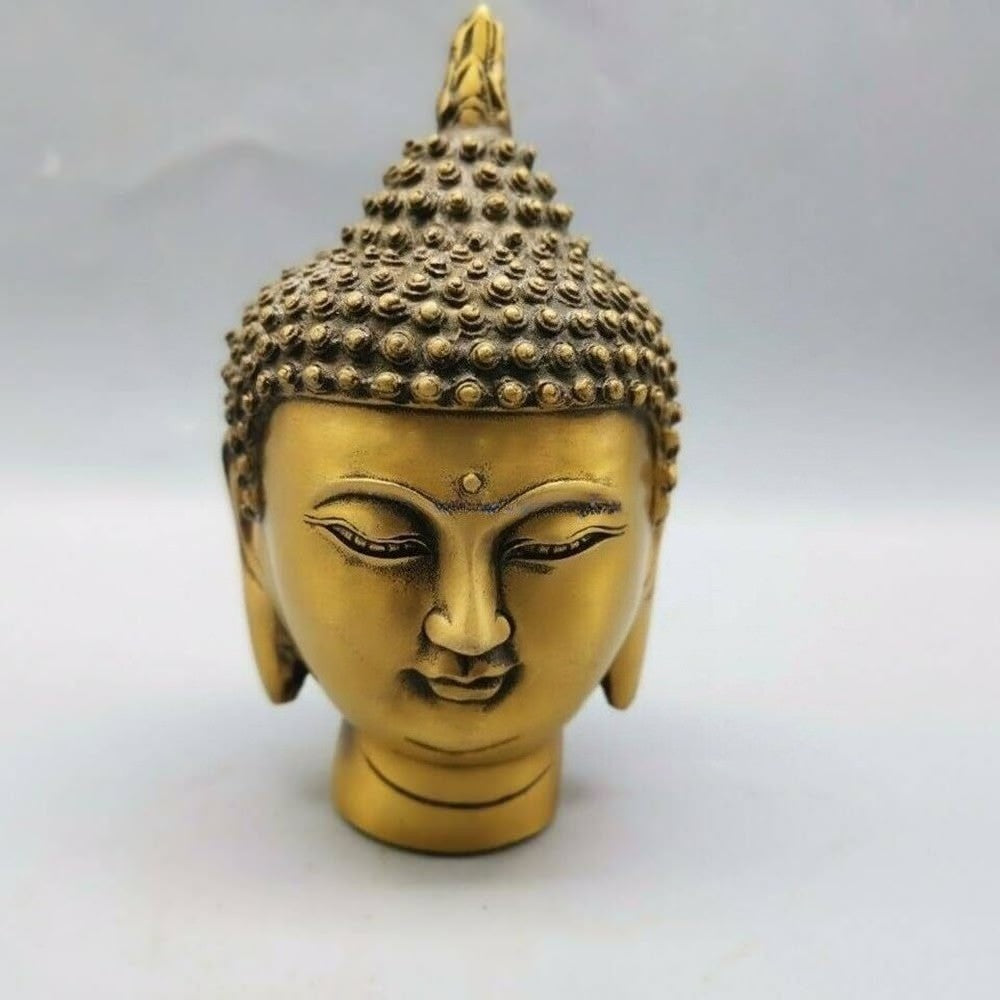 5.12" Golden Buddha Head Statue Sakyamuni Tathagata Buddha Wall Decorations