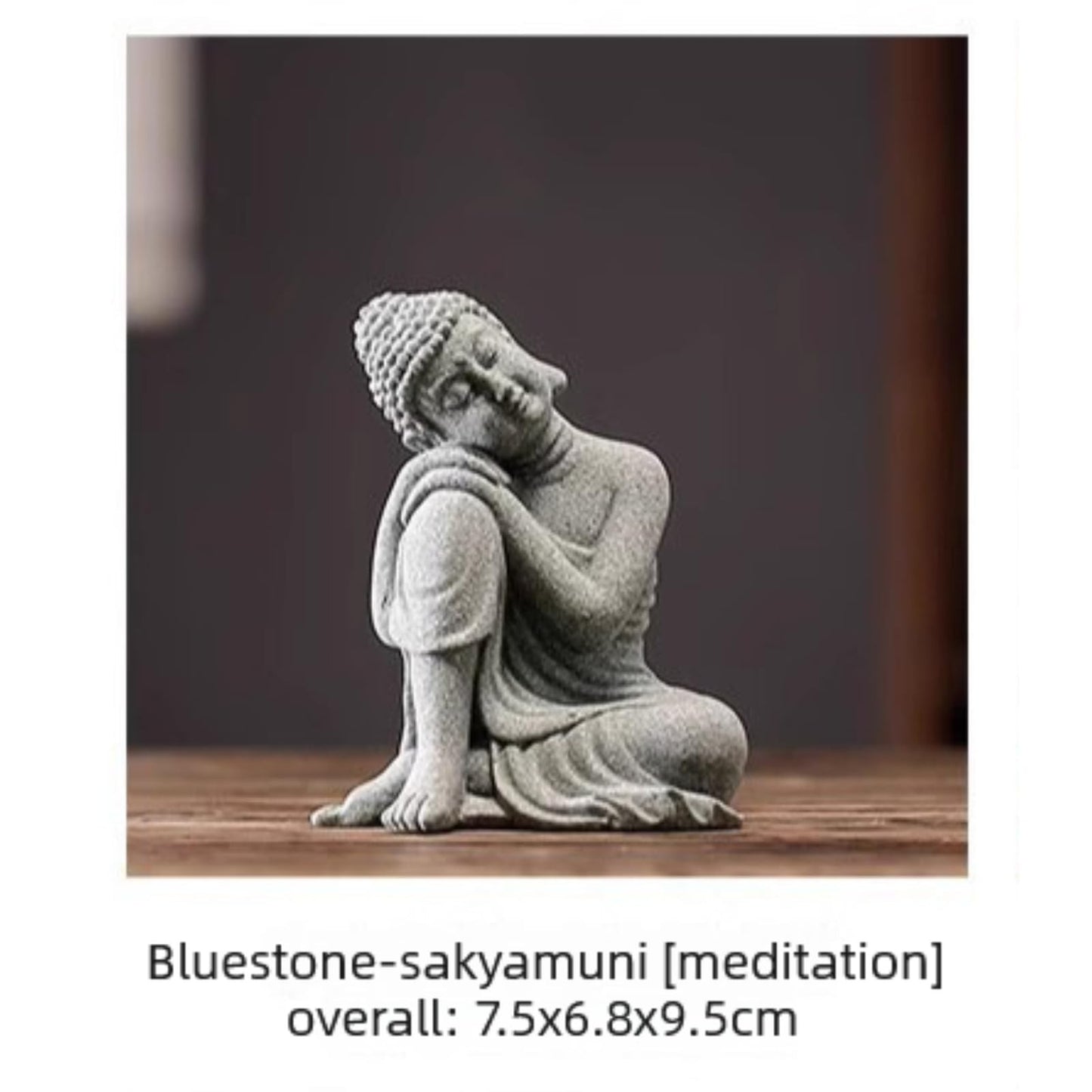 Buddha Statue Sandstone Tea Pet 9.5cm 3.8in Handmade Desktop Ornament