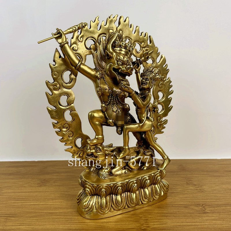 21cm Tibet Buddhism Bronze Hevajra Mandkesvara HAPPY Budda Yab-Yum Buddha Statue