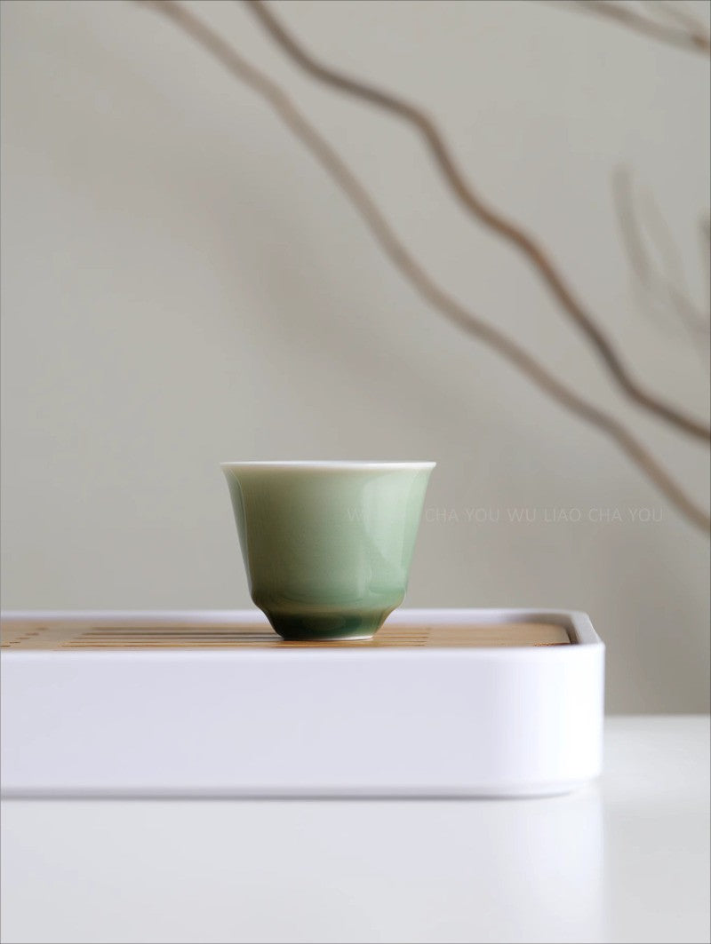 40ML Exquisite Retro Ceramic Green Glazed Cup Tea Set Owner Tea Cup